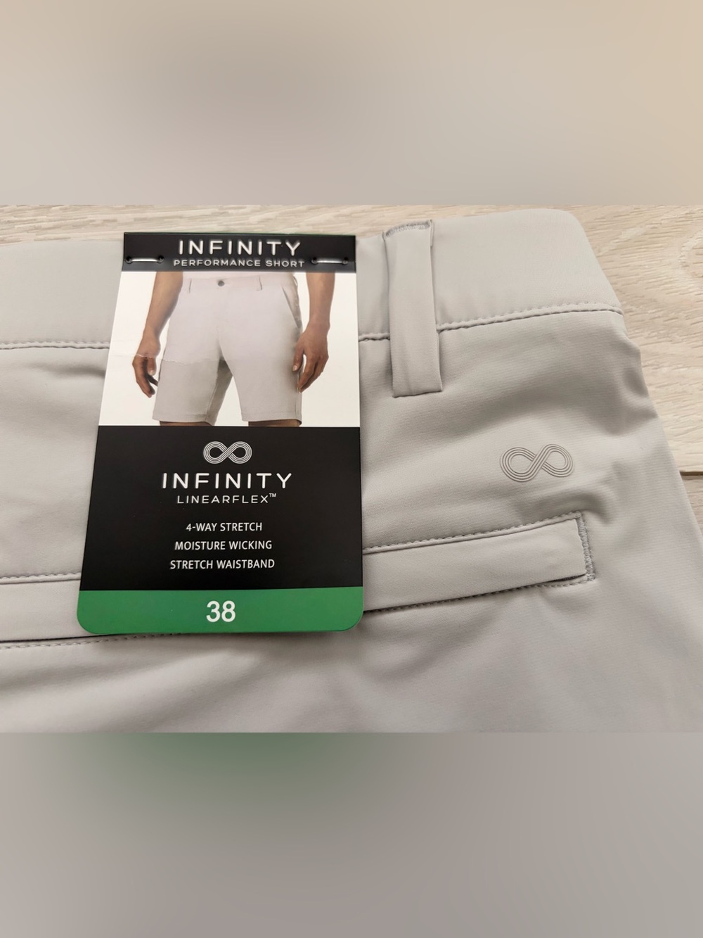 NFINITY Men's Light Gray Athletic Hybrid Shorts - Picture 3 of 6